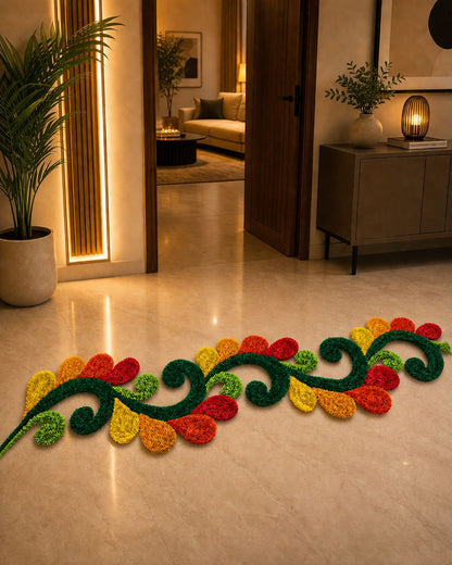 Tulip Trail Rangoli Mat – Premium Floral Entrance Décor