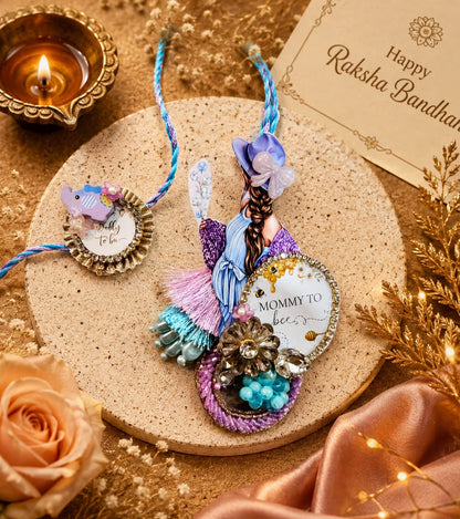 Mom-to-Be & Dad-to-Be Rakhi Set – Premium Handmade Couple Rakhi
