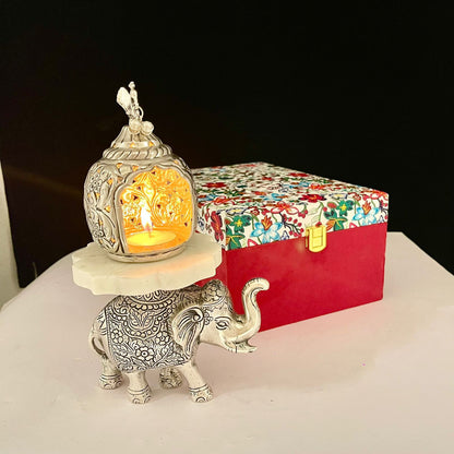 GS109 - Silver Plated Elephant with Tealight Holder