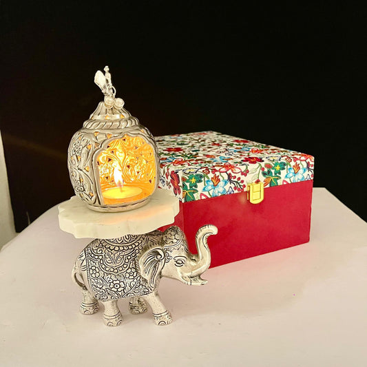 GS109 - Silver Plated Elephant with Tealight Holder