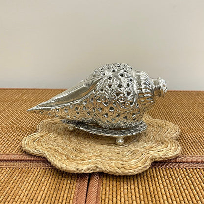 GS 103 - Silver Plated Shankh with Stand