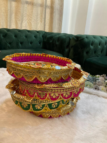 Handcrafted Decorative Palm Trays (10×2")