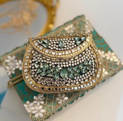 C. Kundan Work Metal Clutch