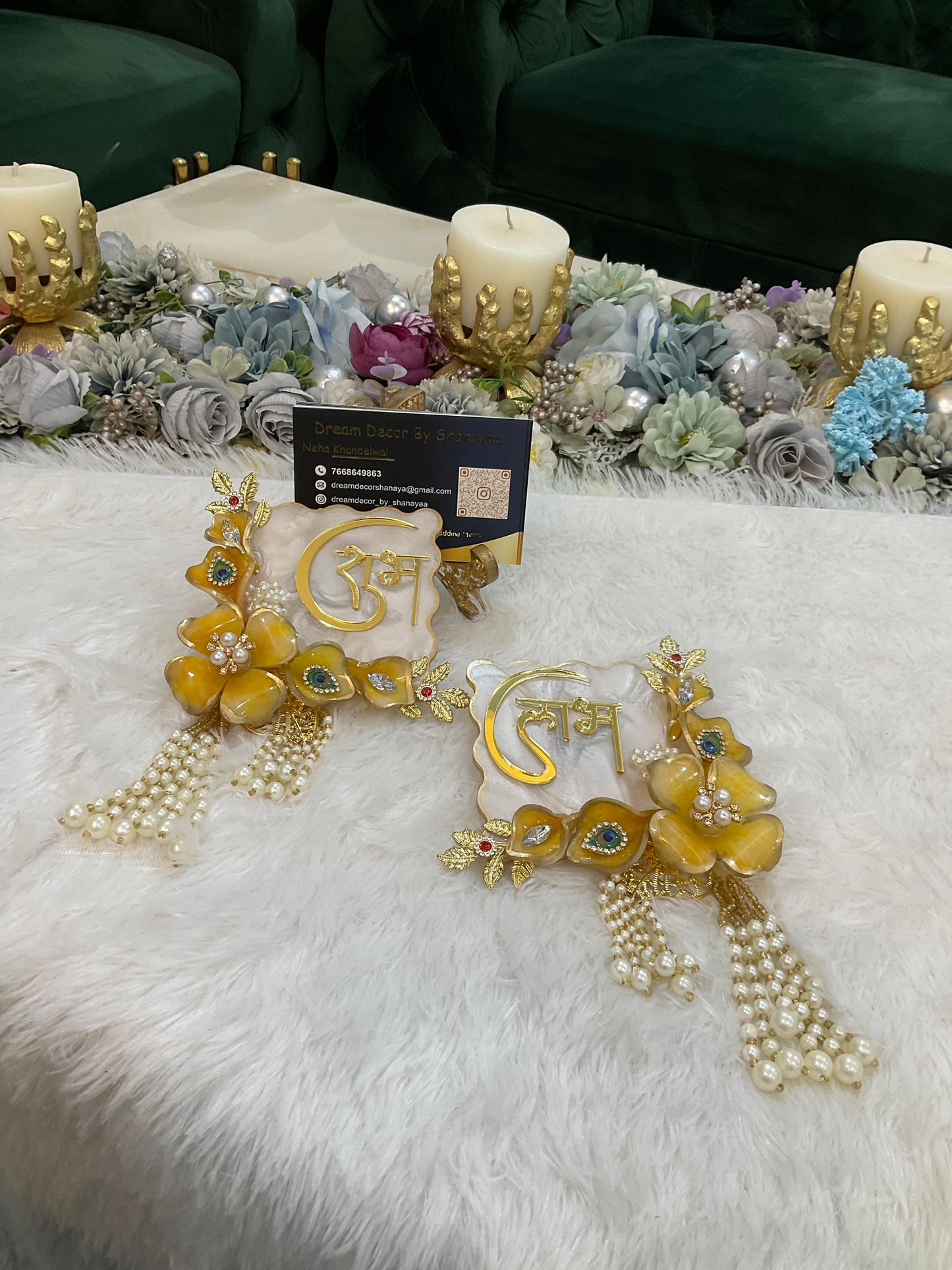 Resin Shubh Labh (4x4” with 8” Tassel)