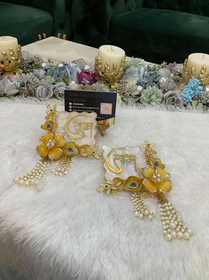 Resin Shubh Labh (4x4” with 8” Tassel)