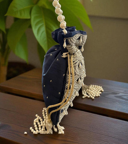 DP107 - Moti Hand Work Potli – Luxury Handcrafted Elegance