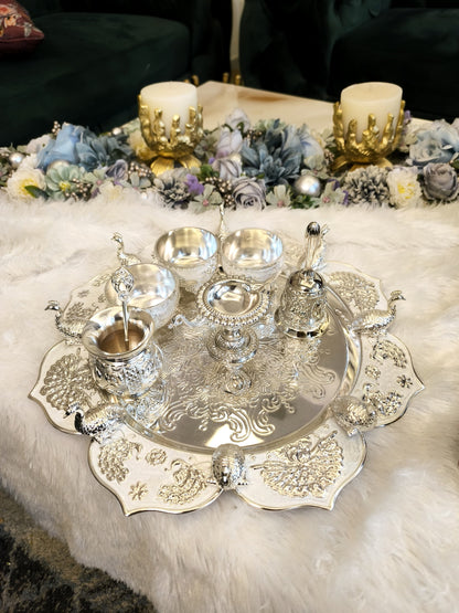 Imported Silver-Plated Puja Thal Set