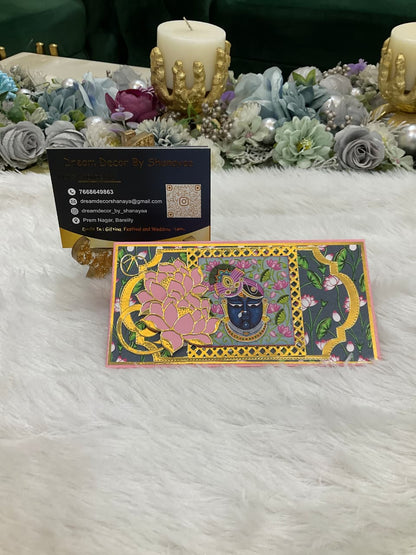 Premium Designer Shrinathji Lotus Envelope (Set of 10)