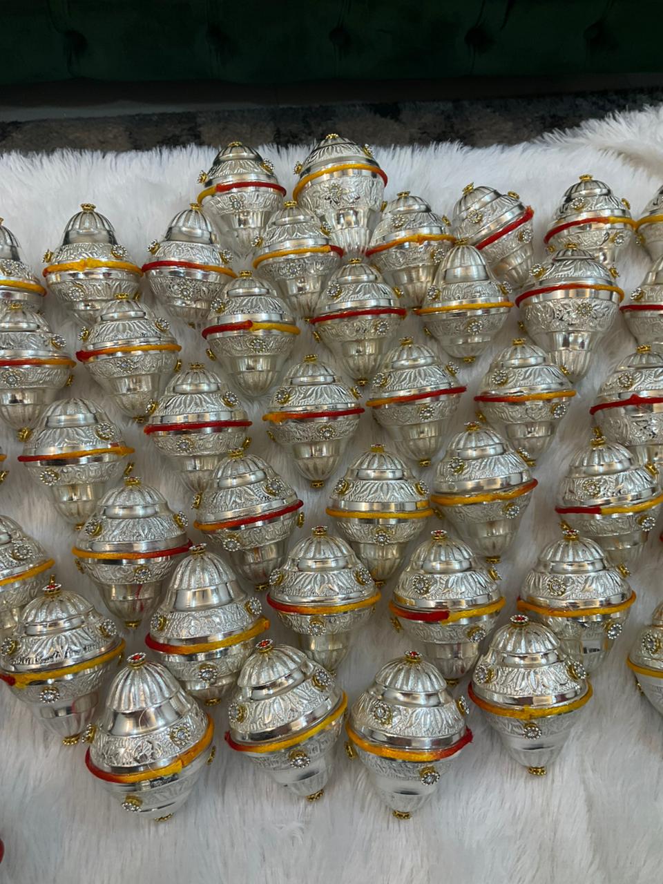 German Silver Openable Nariyal (Set of 6)