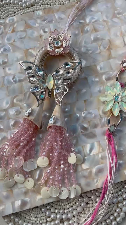 Butterfly Stone Rakhi Pair