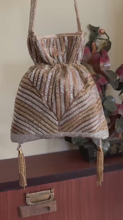 DP108 - Double-Sided Heavy Sequin & Beadwork Potli