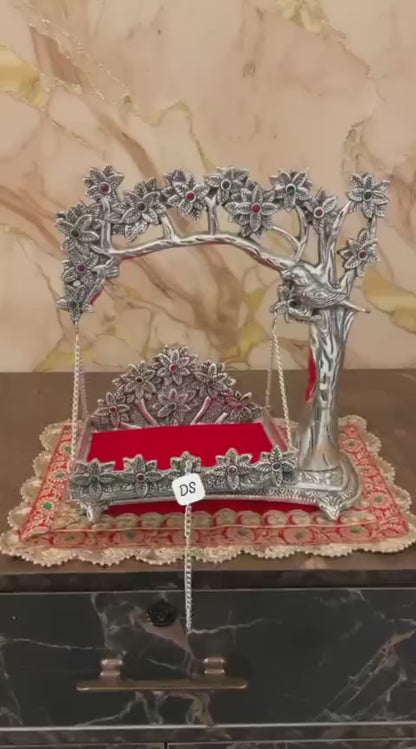 German Silver Tree Jhoola with Stones