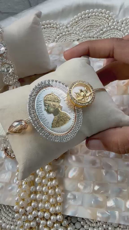 5gm Silver Coin Rakhi & Lumba Set