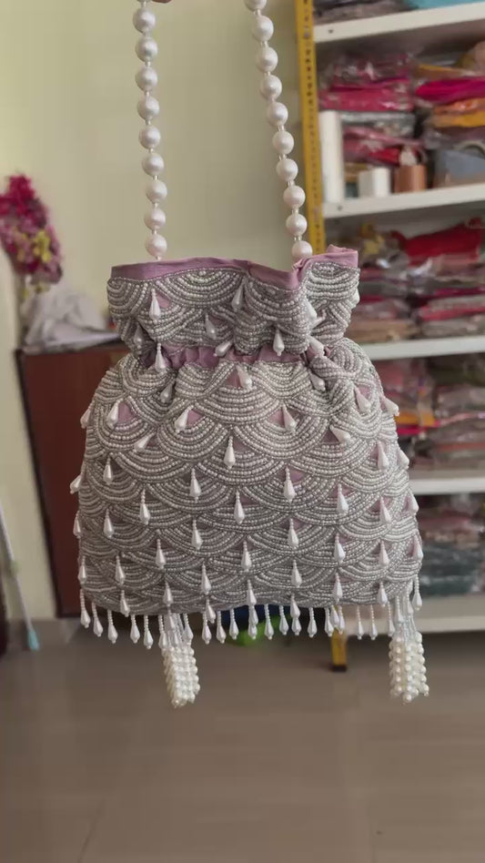 DP107 - Moti Hand Work Potli – Luxury Handcrafted Elegance