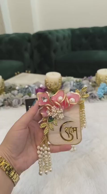 Resin Shubh Labh (2x4” with 6” Tassel)