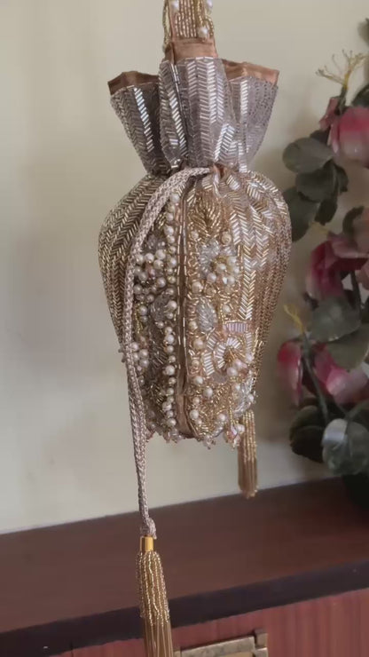 DP105 - Double-Sided Handcrafted Beaded Potli