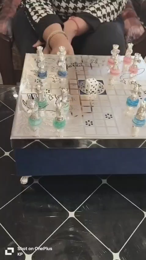 Luxury Brass Ludo Set – Silver Plated