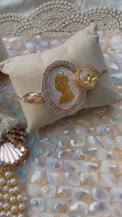5gm Silver Coin Rakhi & Lumba Set