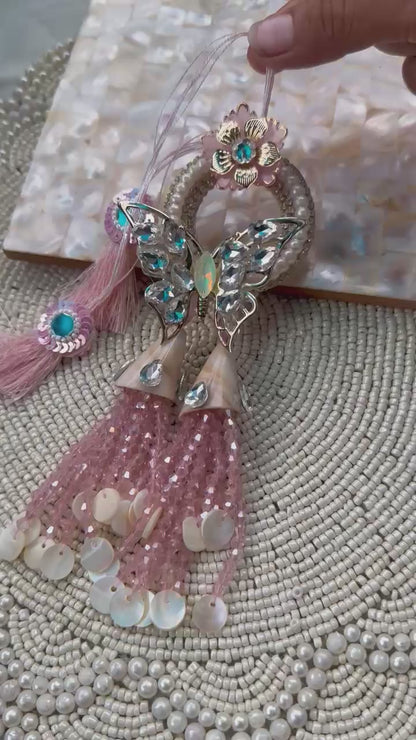 Butterfly Stone Rakhi Pair