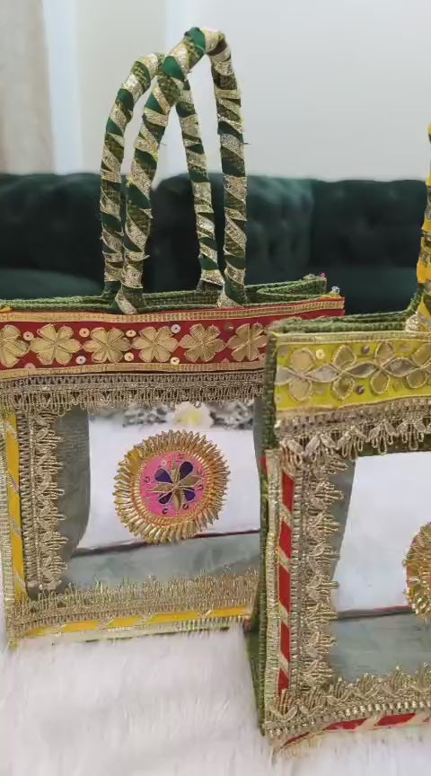 JB101 - Jute Bags with Gota Décor