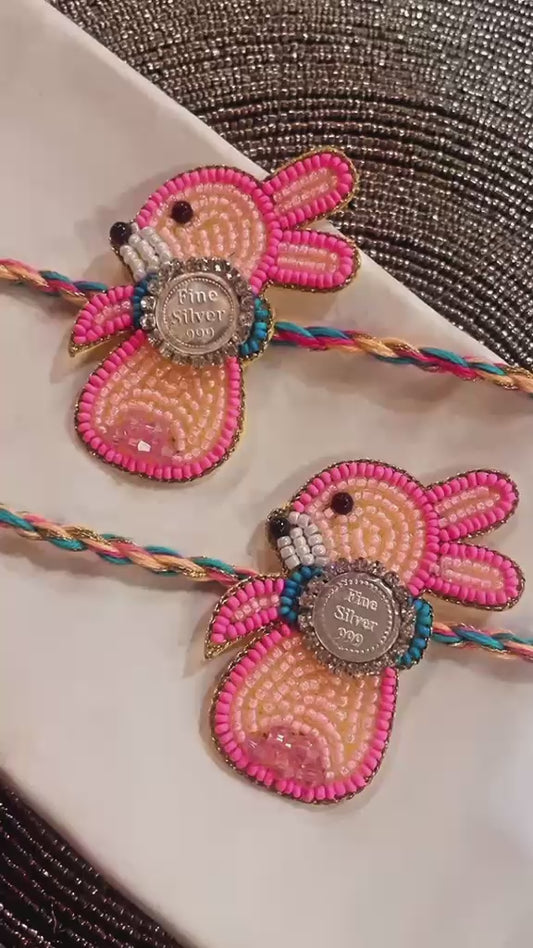 Little Bunny Pure Silver Kids Rakhi