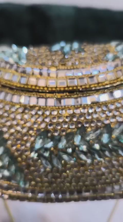 C. Kundan Work Metal Clutch (8×6”)